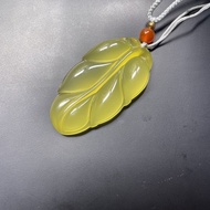 New Pure Natural Amber Agate Gold Branch Jade Necklace
