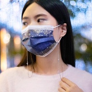 【還可當手鍊、項鍊、眼鏡鍊】飛雪(紫)雪花水晶口罩鍊 女友禮物