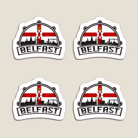Belfast Northern Ireland Skyline Travel Magnet Magnetic Refrigerator Cute Kids Stickers Baby Childre
