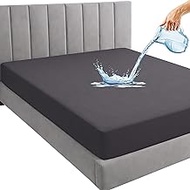 Mattress Protector® Queen Size Mattress Protector Waterproof Grey 78 x 60 Inch Fit On 2-10 Inch