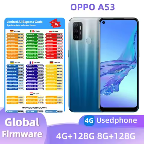 oppo A53 4G Android 6.5 inches SmartPhone Screen ROM 128GB 5000mAh 13MP Camera used phone
