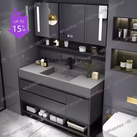 03A Plan Vasque 120 cm Vanity Bathroom Furniture Cabinet Integrated Washbasin Combination Oversized 