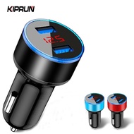 KIPRUN Quick Car Charger Voltage Display , 3.1A 5V Dual USB Car Charger LED Display Quick Fast Charg
