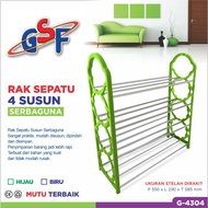 (G-4304) 4 Tier Four Stacking Sandal Shoe Rack, Plastic and Iron Material, Multipurpose GSF 4304
