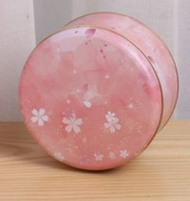 文記 - 【1個】可愛圓形精緻盒子 食物盒 鐵盒 曲奇盒 禮物盒-櫻花<小號盒子13.5*7cm> #(MAN)