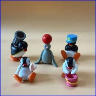 LF1 5pcs PINGU Cute Penguin Desktop Action Figure Model Ornament Collections FL1