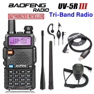 Baofeng UV-5R III Tri-Band Long Range Walkie Talkie Two Way Radio Speaker Mic USB Cable