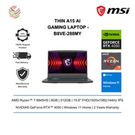 MSI Thin A15 AI B8VE-288MY 15.6'' FHD 144Hz Gaming Laptop Cosmos Grey ( Ryzen 7 8845HS, 8GB, 512GB,R