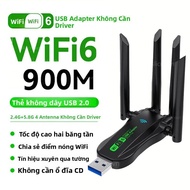 WIFI 6 AX900 BT 5.4 USB WiFi 2 Băng Tần 2in1 Dongle Với 4 Ăng-ten Wlan Card Mạng Ngoài Không Dây Cho