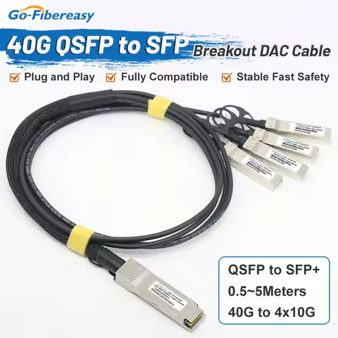 40G QSFP To 4*10G SFP+ DAC Cable 1m/2m/3m Direct Attach Copper Breakout Cable Compatible with Cisco,