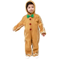 Xmas Gingerbread Man เครื่องแต่งกายเด็กน่ารัก Gingerbread Onesie ชุดนอนเด็กคริสต์มาสคอสเพลย์ปาร์ตี้ค