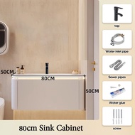 Skin-feeling Corian integrated basin bathroom cabinet combination modern simple oak washbasin hand washbasin bathroom cabinet