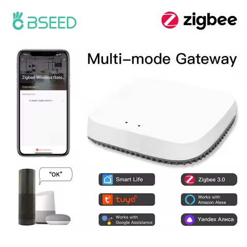 BSEED Tuya Zigbee Smart Gateway Hub Wireless Home Bridge Wifi Switch Remote Controller Work With Sma
