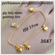 ITALY SANTA GOLD BRACELET 3687 925 SILVER fka