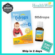 Baby Ddrops Liquid Vitamin D3 (90 drops for 90 days) 400IU 400 iu per drop (Exp: Jul 2026) - Healthw