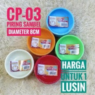 CP-03 12pcs 8cm Plastic Sambal Plates Sauce Dish/ GOLDEN HEN Chili Plate