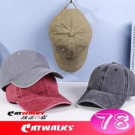台灣現貨 Catwalk's-  仿舊復古款 水洗感丹寧棒球帽 鴨舌帽  老帽