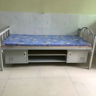 ST-🚢Factory Manufacturing Worker Dormitory Single-Layer Metal-Frame Bed Single Bed with Shoe Rack Locker Office Lunch Br