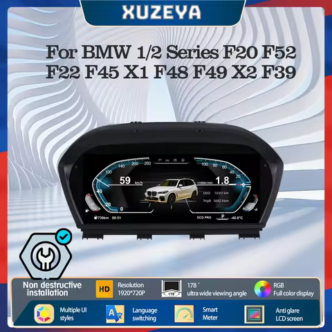 For BMW 1/2 Series X1/X2 F20/F52/F22/F45/F48/F49/F39 2013-2024 Digital Cluster 10" LCD Dashboard Coc