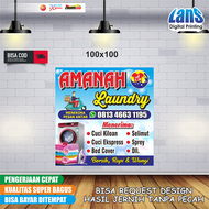Banner Spanduk Laundry Custom GRATIS Design