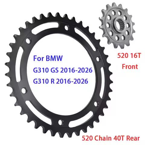 Motorcycle 520 Chain 16T Front Sprocket 40T Rear Sprocket 16 40 Teeth T For BMW G310GS G310R G310 G