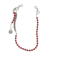 2025New Original Niche Red Bottom Black Pattern Stone Jeans Chain Dopamine Hot Style Unisex Hip Hop 