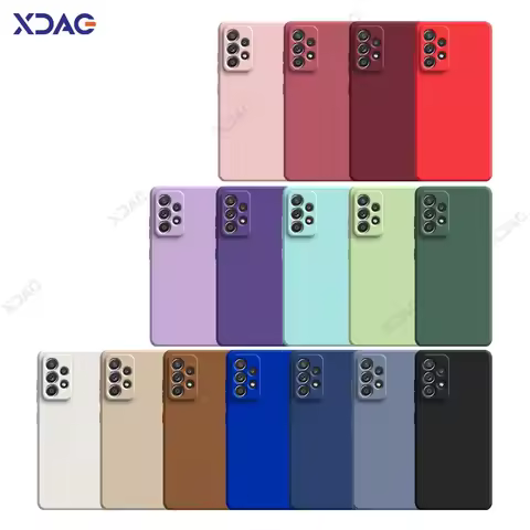 Luxury Original Square Liquid Silicone Case for Samsung Galaxy A52 A52S A72 4G 5G SamsungA52 Samsung
