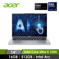 宏碁 ACER Swift Go AI觸控筆電 14" (Intel Core Ultra 5 125H/16GB/512GB/Intel Arc/W11/EVO認證) 銀 SFG14-73T-57VD (觸控)