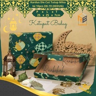 10 Pcs Mika Box Hampers Eid Brownies Cake Size 19.5x9.5x18.5cm Eid al-Fitr Packaging