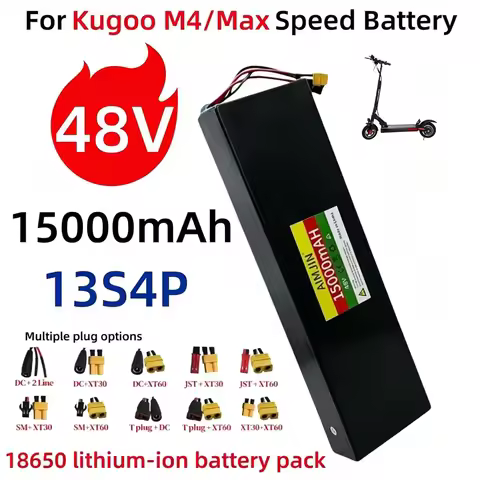 13S4P 48V 15Ah Battery Pack for Kugoo M4/M4Pro/M5/M5Pro Electric Scooter-1000watt 18650 Lithium ion