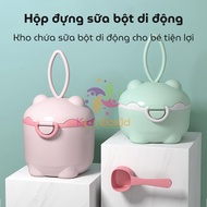 KidAndMom powdered milk and food container, 225ml capacity with convenient handle for mothers and ba