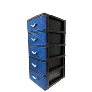 5 TIER PLASTIC DRAWER | LACI PLASTIK | MULTIPURPOSE PLASTIC CABINET/ WARDROBE | ALMARI BAJU PLASTIK