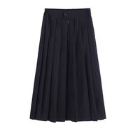 Plus Size Women's JK Uniform Knee Length Skirts Solid Color Vintage Wild College Syle School Skirts
