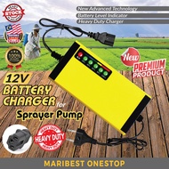 12V 1.2A Premium Charger for Sprayer Pump Knapsack with Battery Level Indicator Pengecas Batteri Rec