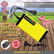 12V 1.2A Premium Charger for Sprayer Pump Knapsack with Battery Level Indicator Pengecas Batteri Rechargeable Heavy Duty