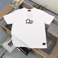 T-shirt Evisu/ T-shirt Evisu Uniseks T-shirt Bercetak Lengan Pendek Longgar T-shirt Pasangan T-shirt