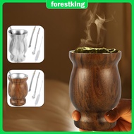 8oz Yerba Mate Cup Stainless Steel Mate Tea Cup Set with Straw Brush Straw Spoon Flat Straw and Lid 