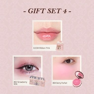 Flower Knows The Sweetie Bear Collection Makeup Gift Set  includes อายแชโดว์+บลัชออน+ลิปสติก ชุดเครื