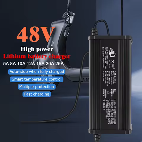 48V High Power 58.8V 54.6V 58.4V 10A 15A 25A Fast Charging 57.75V 5A 12A 25A Lithium Battery Charger