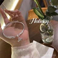 999 Silver Bracelet Young Pure Silver Girlfriends Send Girlfriend Sliding Flower Silk Bell Birthday 