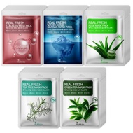 Rokkiss Real Fresh Sheet Mask Set (50pcs) Glacier Water 10P + Collagen 10P + Tea Tree 10P + Aloe 10P