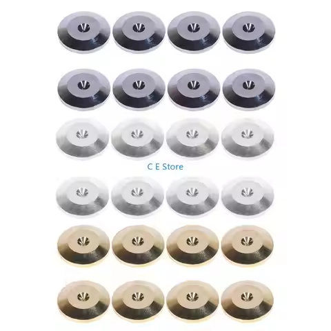 8Pcs 25x5mm Aluminum Alloy Amplifier Speaker Feet Spikes Black Ring Machine Mats Pads Replacement To