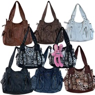 Angel Kiss Retro y2k Millennium Hot Girl Leopard Print Motorcycle Bag Large Capacity Shoulder Tote M