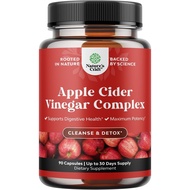 Cleansing Cider Vinegar Capsules - ACV Cleanse and Detox Pills for Gut and Digestive Health with Sli