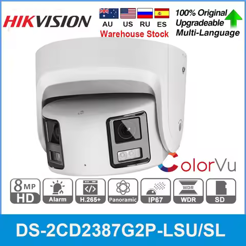 HIKVISION Panoramic IP Camera 8MP 4K DS-2CD2387G2P-LSU/SL 4MP HD DS-2CD2347G2P-LSU/SL ColorVu Built-
