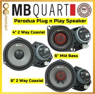 MB Quart Plug n Play Speaker Set Mid Bass 2 Way Coaxial Spk For Perodua Axia Alza Myvi Bezza Ativa A