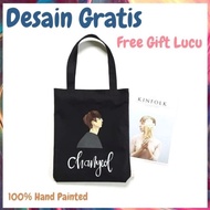 SNAIFART / TOTEBAG LUKIS CUSTOME / TAS KANVAS / TAS LUCU / TAS LUKIS /