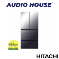 HITACHI R-GWC670TS-XM  525L 6 DOOR FRIDGE  MIRROR MAUVE GRAY  3 TICKS  W880xH1843xD654MMM  1 YEAR WA