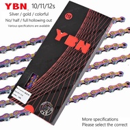 YBN Chain Bicycle Chain 10/11/12 Speed Mountain Bike Chains Hollow Bike Chains Black Diamond Chains MTB Chains Road Bicycle Chains For Shimano SRAM Campanolo System Parts