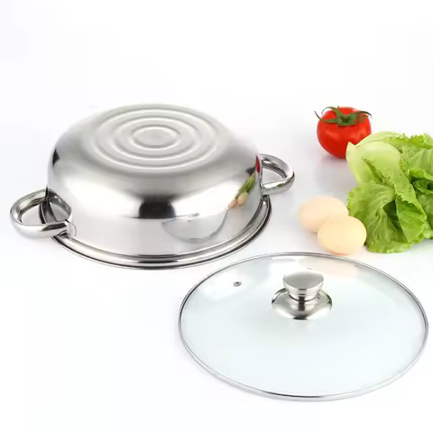 3 Tier Food Steamer with Lid Stainless Steel Steamer Cooker Steamer Pot for Cooking for Vegetable Du